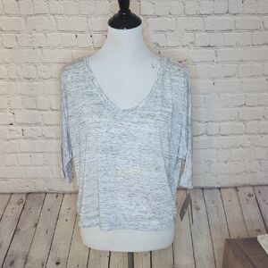 ALO Yoga Light Heather Gray V-Neck Top